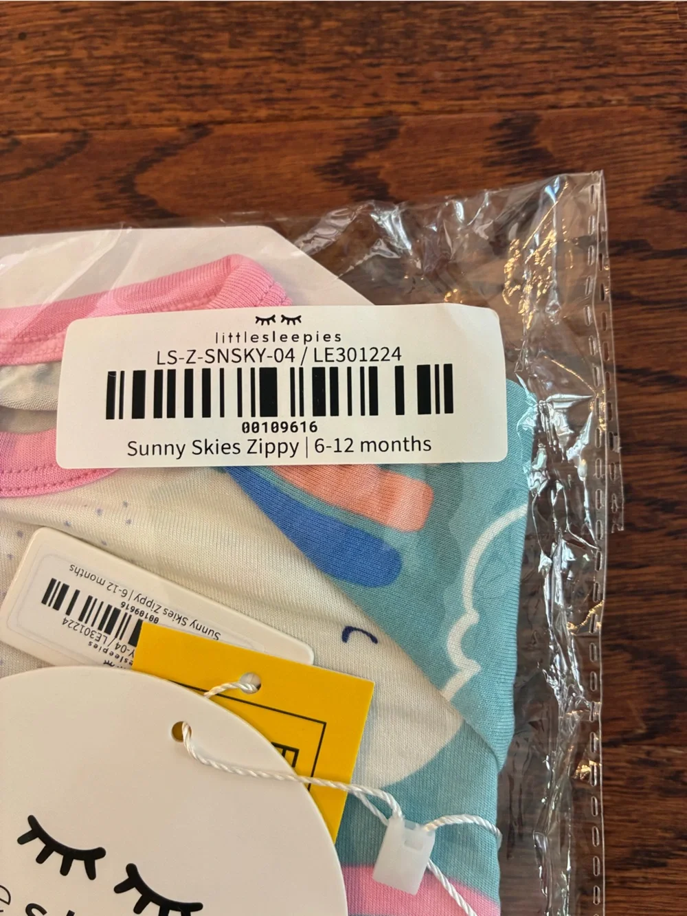 Little Sleepies Blue Rainbow & Sun Zippy Pajamas with Pink Trim